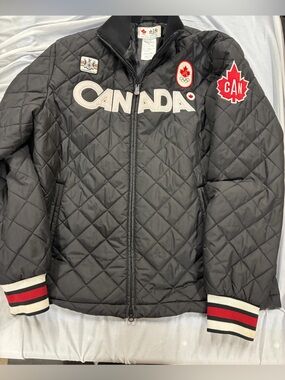 Quilted Canada Olympic Team Jacket Men’s XL Black Vancouver 2010 Hudsons Bay Co